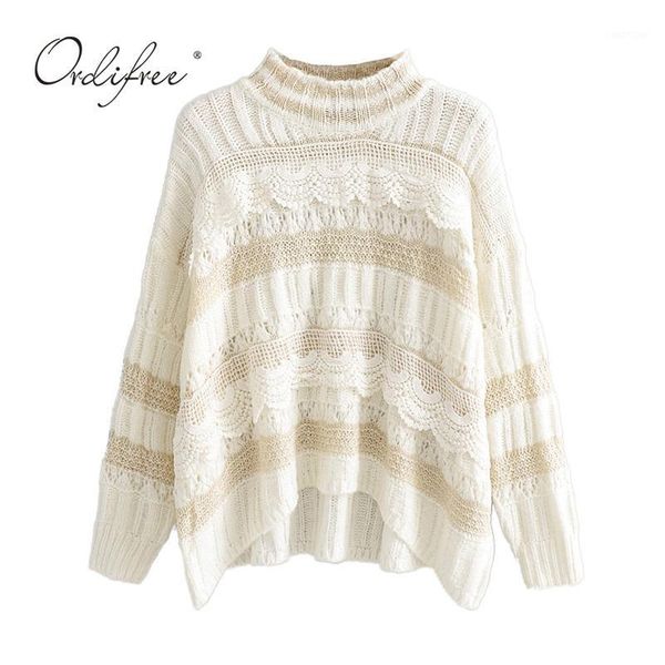 ordi2020 autumn winter women sweaters and pullovers white lace crochet half turtleneck striped knitted sweater1, White;black
ordi2020 autumn winter women sweaters and pullovers white lace crochet half turtleneck striped knitted sweater1, White;black