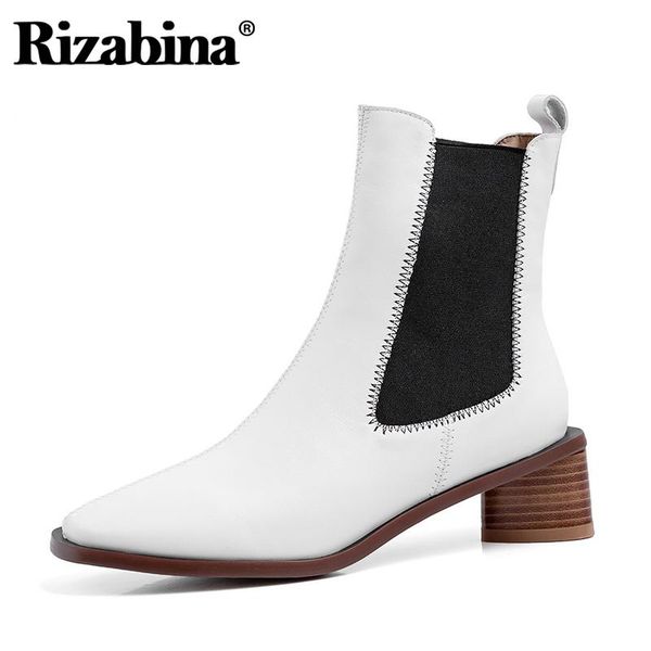 rizabina new woman ankle boots genuine leather mixed color low heel winter shoes woman fashion simple ladies footwear size 34-40, Black
rizabina new woman ankle boots genuine leather mixed color low heel winter shoes woman fashion simple ladies footwear size 34-40, Black