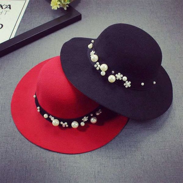 baby autumn winter woolen children fashion pearl girl british big brim basin children's hat
baby autumn winter woolen children fashion pearl girl british big brim basin children's hat