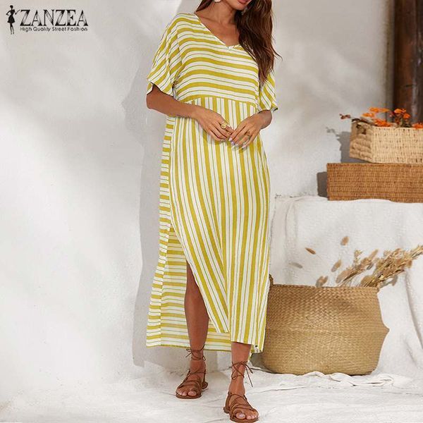 summer zanzea women sundress striped print dress ladies long maxi dresses beach vestidos tunic robe femme party dresses 5xl y200120, White;black
summer zanzea women sundress striped print dress ladies long maxi dresses beach vestidos tunic robe femme party dresses 5xl y200120, White;black