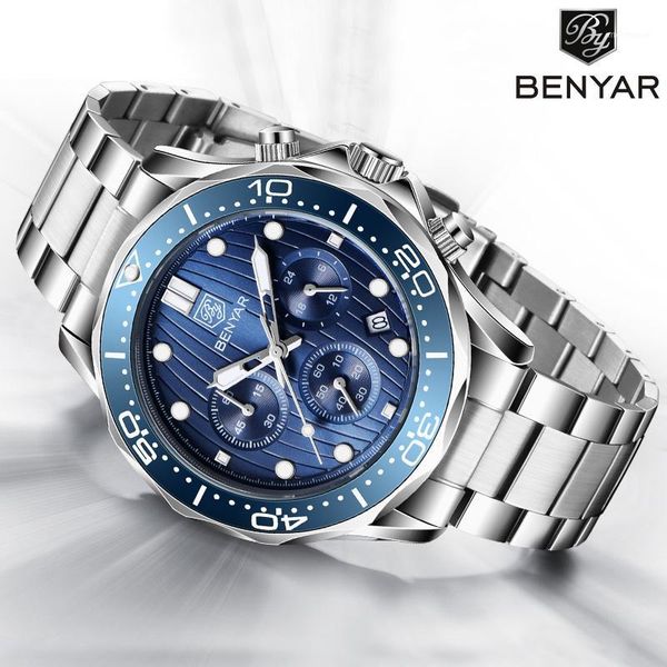 wristwatches benyar quartz mens watches stainless steel sports watch men chronograph waterproof fashion wrist relogio masculino1, Slivery;brown
wristwatches benyar quartz mens watches stainless steel sports watch men chronograph waterproof fashion wrist relogio masculino1, Slivery;brown