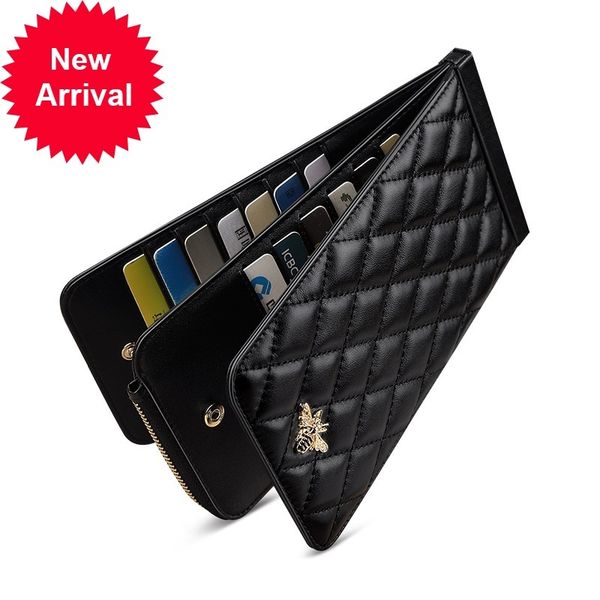 women's fashionable long-walled lamb skin lady clutch bag of phone holder female luxury card money exchange, Red;black
women's fashionable long-walled lamb skin lady clutch bag of phone holder female luxury card money exchange, Red;black