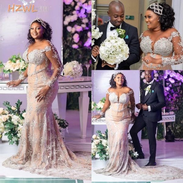 gorgeous designer 2021 arabic aso ebi wedding dresses champagne lace beaded plus size sheer neck bridal dresses mermaid marriage gowns, White
gorgeous designer 2021 arabic aso ebi wedding dresses champagne lace beaded plus size sheer neck bridal dresses mermaid marriage gowns, White