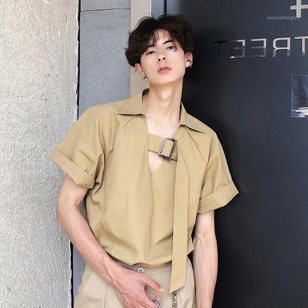 men's casual shirts 2021 summer short sleeve shirt male korean trend personality ribbon fashion loose men clothes1, White;black
men's casual shirts 2021 summer short sleeve shirt male korean trend personality ribbon fashion loose men clothes1, White;black
