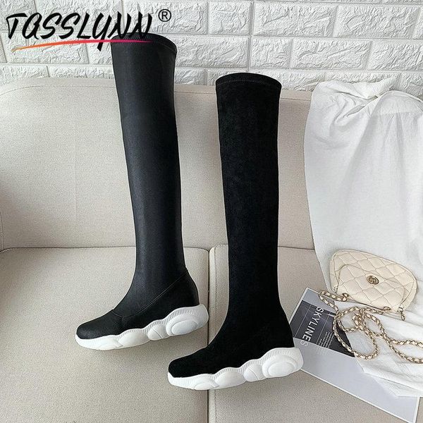 boots tasslynn 2021 pu casual over the knee fashion sock shoes women sneakers round toe zip winter platform1, Black
boots tasslynn 2021 pu casual over the knee fashion sock shoes women sneakers round toe zip winter platform1, Black