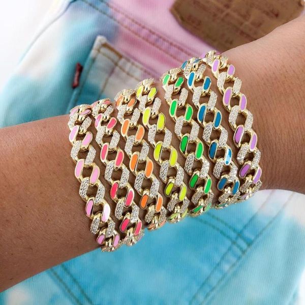 gold cz enamel cuban link chain bracelet for women 2020 new design european women fashion colorful jewelry, Black
gold cz enamel cuban link chain bracelet for women 2020 new design european women fashion colorful jewelry, Black