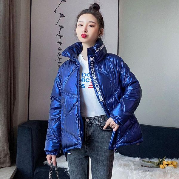 women's down & parkas fashion glossy parka 2021 letter print winter jacket women short stand collar coat female casual, Black
women's down & parkas fashion glossy parka 2021 letter print winter jacket women short stand collar coat female casual, Black