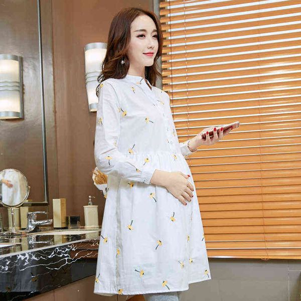 maternity dresses long sleeve dress loose mid-length spring autumn blouse embroidery pregnancy clothes clothes for women g220309, White
maternity dresses long sleeve dress loose mid-length spring autumn blouse embroidery pregnancy clothes clothes for women g220309, White