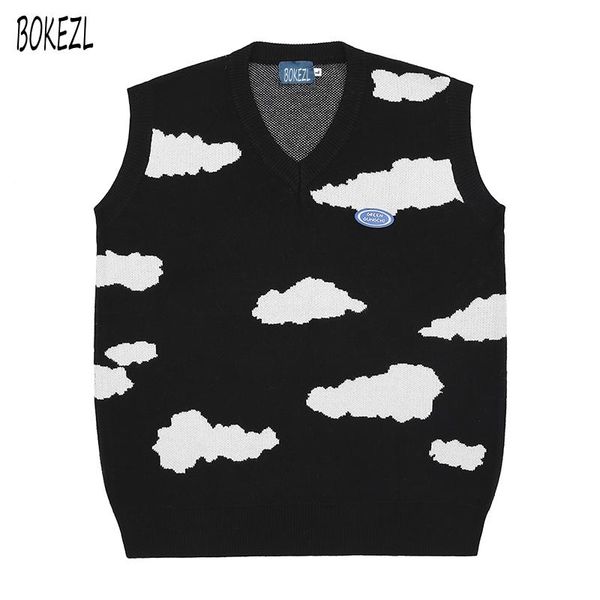 bokezl hip hop jumper sweater vest men harajuku streetwear cloud pattern knitted sweater men women sleeveless, Black;white
bokezl hip hop jumper sweater vest men harajuku streetwear cloud pattern knitted sweater men women sleeveless, Black;white