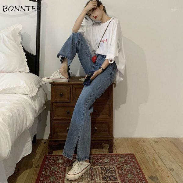 women's jeans women side slit high waist button pockets korean style vintage retro casual students all-match full-length trousers1, Blue
women's jeans women side slit high waist button pockets korean style vintage retro casual students all-match full-length trousers1, Blue