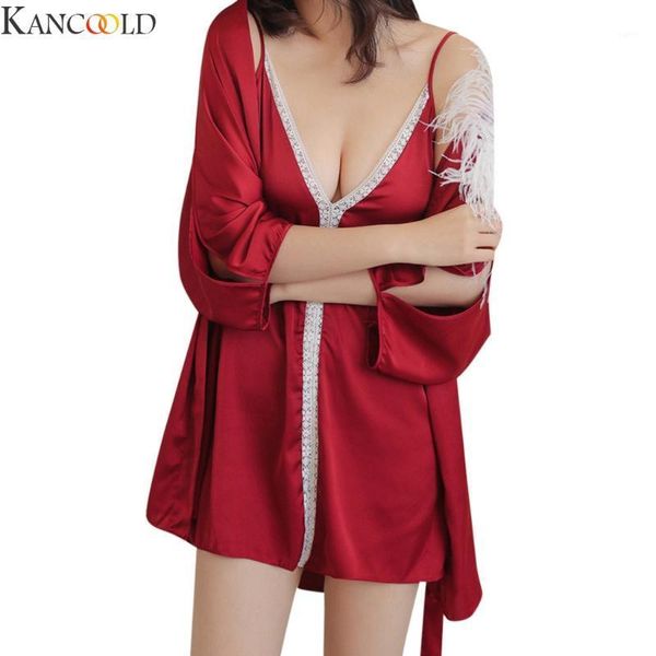 kancoold women's v-neck sleeveless night dress silk satin pajama long robes night clothes five colors -2xl, Black;red
kancoold women's v-neck sleeveless night dress silk satin pajama long robes night clothes five colors -2xl, Black;red