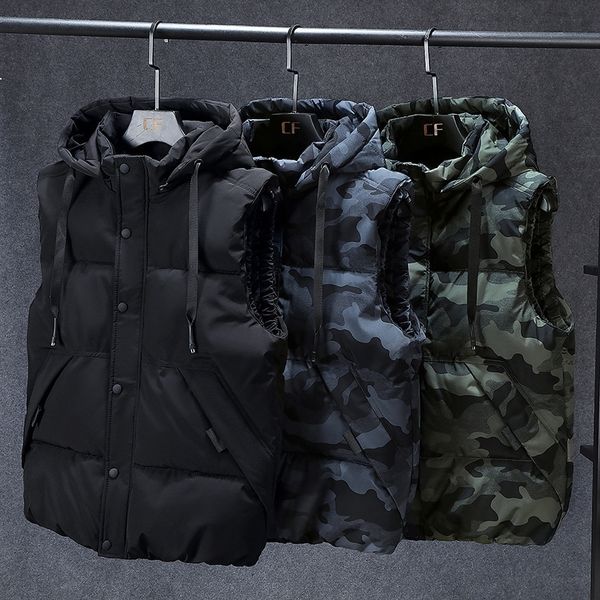 2021 new winter vests of men without sleeves thick jacket camouflage casual vest warm male hood outwear plus size 7xl k07b op9v, Black;white
2021 new winter vests of men without sleeves thick jacket camouflage casual vest warm male hood outwear plus size 7xl k07b op9v, Black;white