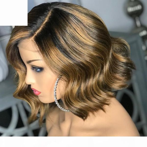 wavy short bob wig highlight 13*4 lace front human hair wigs with baby hair brazilian remy for black women 150% bleached knots, Black;brown
wavy short bob wig highlight 13*4 lace front human hair wigs with baby hair brazilian remy for black women 150% bleached knots, Black;brown