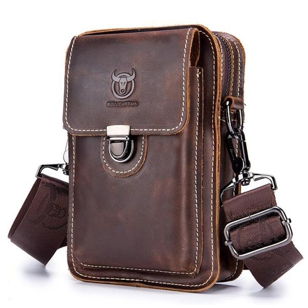 bullcaptain crazy horse leather male waist packs phone pouch bags men's small chest shoulder belt small back pack 220216
bullcaptain crazy horse leather male waist packs phone pouch bags men's small chest shoulder belt small back pack 220216