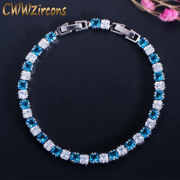 cwwzircons elegant princess cut light blue cz crystal tennis bracelets bangles for women anniversary wedding jewelry cb118, Black
cwwzircons elegant princess cut light blue cz crystal tennis bracelets bangles for women anniversary wedding jewelry cb118, Black