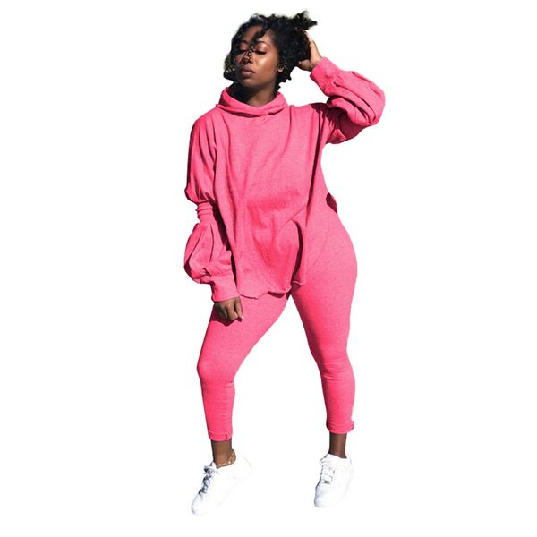 women two piece outfits designer solid color tracksuits casual high neck long pants loose women clothes, Gray
women two piece outfits designer solid color tracksuits casual high neck long pants loose women clothes, Gray