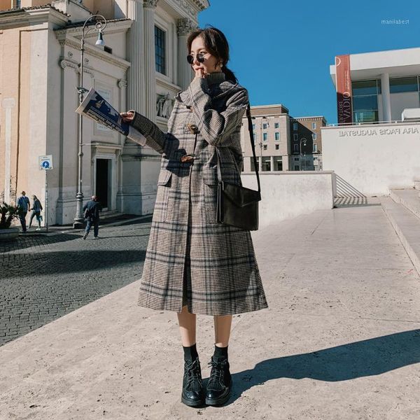 2020 female new winter and beiginning spring plus size outerwear retro big plaid fashion long lapel loose all-match coat n301, Black
2020 female new winter and beiginning spring plus size outerwear retro big plaid fashion long lapel loose all-match coat n301, Black