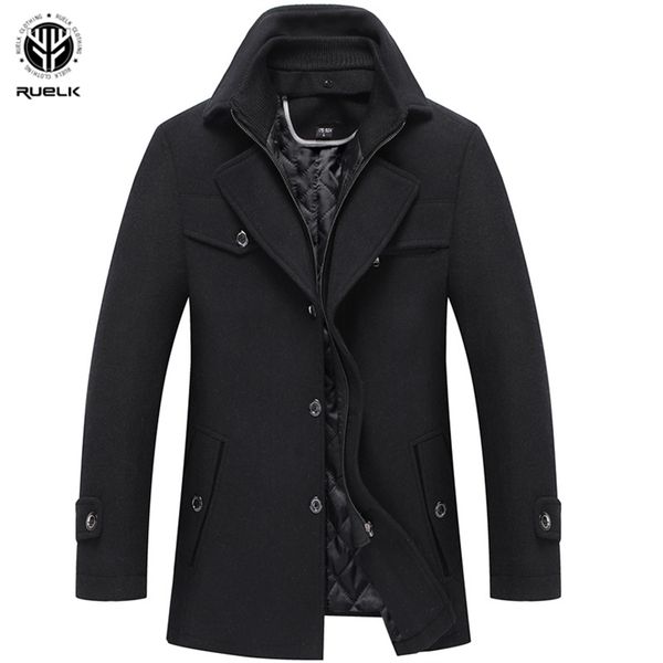 ruelk autumn and winter new men's woolen wool coat fashion classic solid color double collar thickened lapel jacket men 201223, Black
ruelk autumn and winter new men's woolen wool coat fashion classic solid color double collar thickened lapel jacket men 201223, Black
