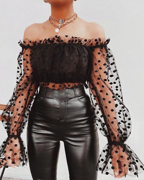 женщины mesh sheer see through sleeve dot рубашка блуза crop tops 2020 лето кружево с плечом рубашки партии ruffles блузки, White
женщины mesh sheer see through sleeve dot рубашка блуза crop tops 2020 лето кружево с плечом рубашки партии ruffles блузки, White