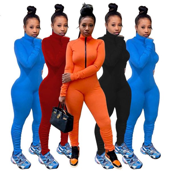 autumn and winter new solid women's color zipper pleated jumpsuit, Black;gray
autumn and winter new solid women's color zipper pleated jumpsuit, Black;gray