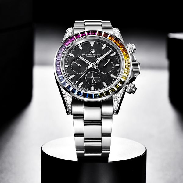 pagrne design brand 40mm mechanical stainless steel 100m waterproof luxury business men's automatic watches, Slivery;brown
pagrne design brand 40mm mechanical stainless steel 100m waterproof luxury business men's automatic watches, Slivery;brown