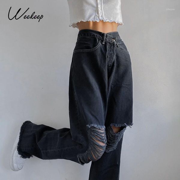 women's jeans weekeep y2k fashion holes high waist femme pantalon 90s vintage streetwear loose korean trousers joggers women denim pant, Blue
women's jeans weekeep y2k fashion holes high waist femme pantalon 90s vintage streetwear loose korean trousers joggers women denim pant, Blue
