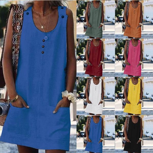 casual dresses 38#women o neck tank shift daily button plain sleeveless pocket dress solid color brief knee-length, Black;gray
casual dresses 38#women o neck tank shift daily button plain sleeveless pocket dress solid color brief knee-length, Black;gray