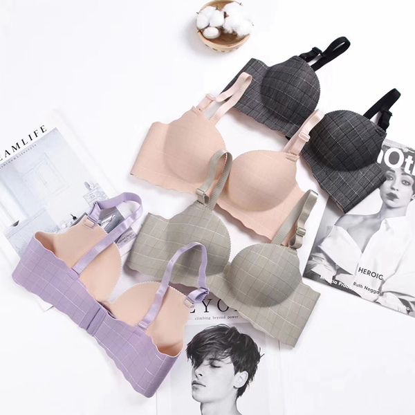 underwear female traceless no steel ring one piece gather thicken up to support students and girls to adjust the side breast checkered bra, White
underwear female traceless no steel ring one piece gather thicken up to support students and girls to adjust the side breast checkered bra, White