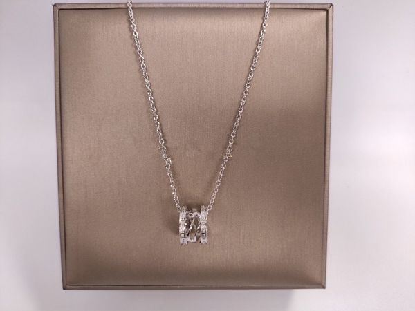 b new hollowed-out series with drill spiral rose gold white gold necklace fashion style temperament necklace, Silver
b new hollowed-out series with drill spiral rose gold white gold necklace fashion style temperament necklace, Silver