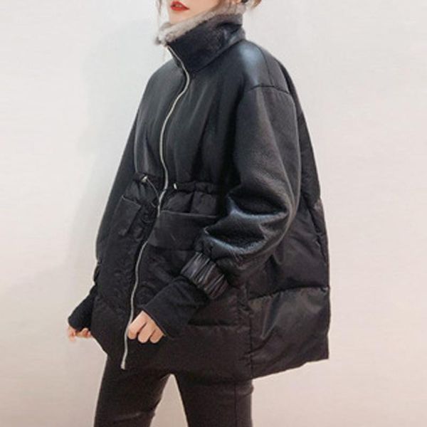 genuiner leathe 2020 spring new korean large size fur coat women leather lamb fur grass stitching down warm jacket1, Black
genuiner leathe 2020 spring new korean large size fur coat women leather lamb fur grass stitching down warm jacket1, Black