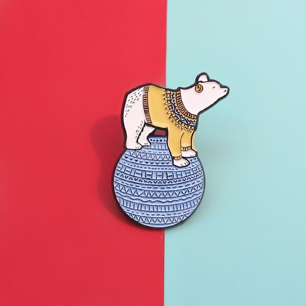 polar bears in sweaters and headphones playing bowling enamel brooch cartoon animal lapel pin gift of punk badge to children, Blue
polar bears in sweaters and headphones playing bowling enamel brooch cartoon animal lapel pin gift of punk badge to children, Blue