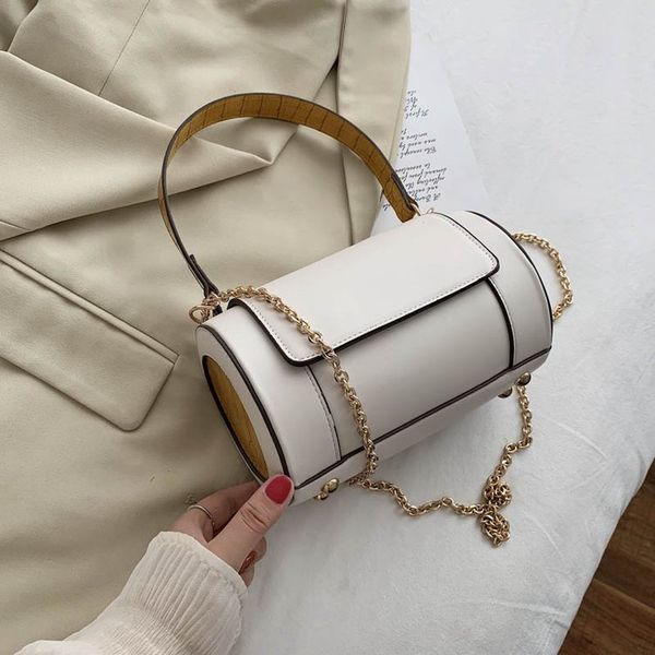 solid-color splice boston cylindrical handbag lady slanted across a single shoulder chain bag pillow bag
solid-color splice boston cylindrical handbag lady slanted across a single shoulder chain bag pillow bag
