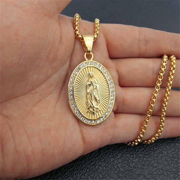 pendant necklaces hip hop iced out virgin mary pendants gold color stainless steel madonna necklace for women christian jewelry xl1298, Silver
pendant necklaces hip hop iced out virgin mary pendants gold color stainless steel madonna necklace for women christian jewelry xl1298, Silver