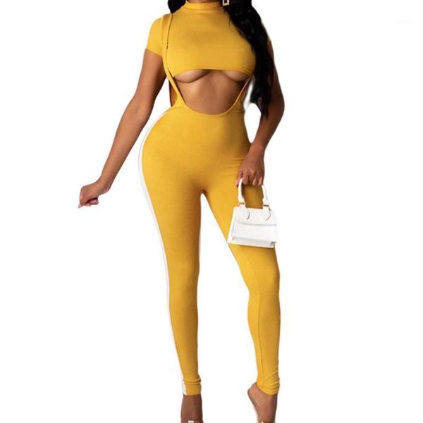 women's short sleeve cropped trousers suit elastic home gym side striped wear tight suspender pants1, Gray
women's short sleeve cropped trousers suit elastic home gym side striped wear tight suspender pants1, Gray