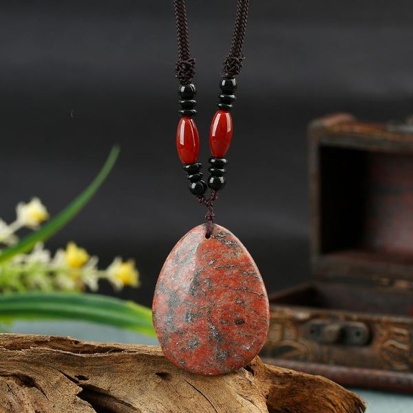 vintage handmade natural red jad stone water drop pendant necklace men women circle agates onyx bead rope healing long necklace, Silver
vintage handmade natural red jad stone water drop pendant necklace men women circle agates onyx bead rope healing long necklace, Silver