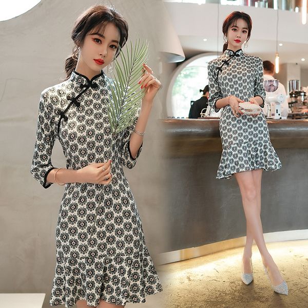 womens cheongsam chinese plus size s-5xl dressed in fat 100kg women pretty party mini dress fashion 21vu, Black;gray
womens cheongsam chinese plus size s-5xl dressed in fat 100kg women pretty party mini dress fashion 21vu, Black;gray