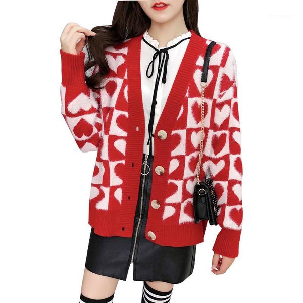 women's knits & tees knit cardigan oversize sweater coat 2021 autumn winter women long sleeve sweet printing knitted jacket female card, White
women's knits & tees knit cardigan oversize sweater coat 2021 autumn winter women long sleeve sweet printing knitted jacket female card, White