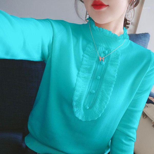 women's sweaters semi-high collar autumn and winter sweater sweet lace inner long sleeve slim bottom shirt women1, White;black
women's sweaters semi-high collar autumn and winter sweater sweet lace inner long sleeve slim bottom shirt women1, White;black