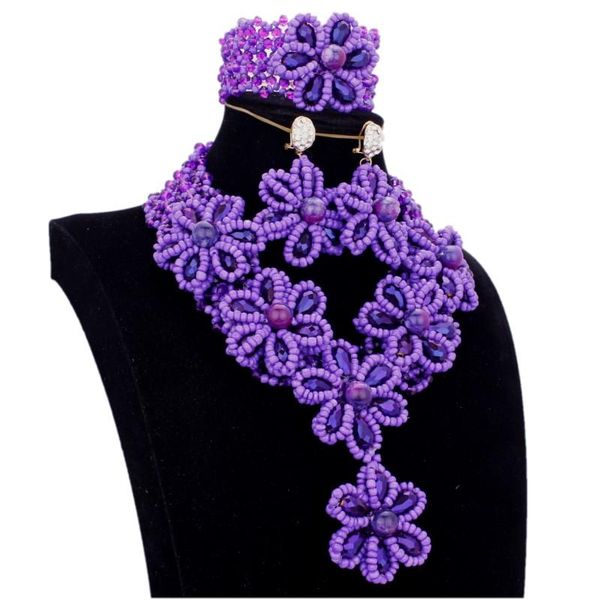 dodu jewelry purple jewelry set wedding handmade crystal flowers necklace set african beads nigerian jewellery 2020, Silver
dodu jewelry purple jewelry set wedding handmade crystal flowers necklace set african beads nigerian jewellery 2020, Silver