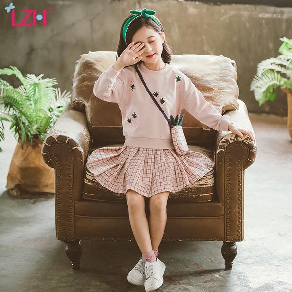 lzh 2020 autumn skirt suit for girls printed pineapple + plaid skirt 2pcs teen children clothing outfits teen girls clothes1, White
lzh 2020 autumn skirt suit for girls printed pineapple + plaid skirt 2pcs teen children clothing outfits teen girls clothes1, White