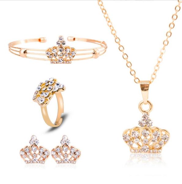 4pcs/set earrings & necklace luxury jewelry set european and american style exquisite crown jewelry four sets wholesale, Silver
4pcs/set earrings & necklace luxury jewelry set european and american style exquisite crown jewelry four sets wholesale, Silver