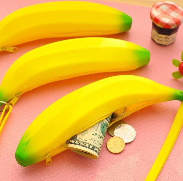cute banana shape pencil case bag silicone coin purse bag key pouch (yellow, Red;black
cute banana shape pencil case bag silicone coin purse bag key pouch (yellow, Red;black
