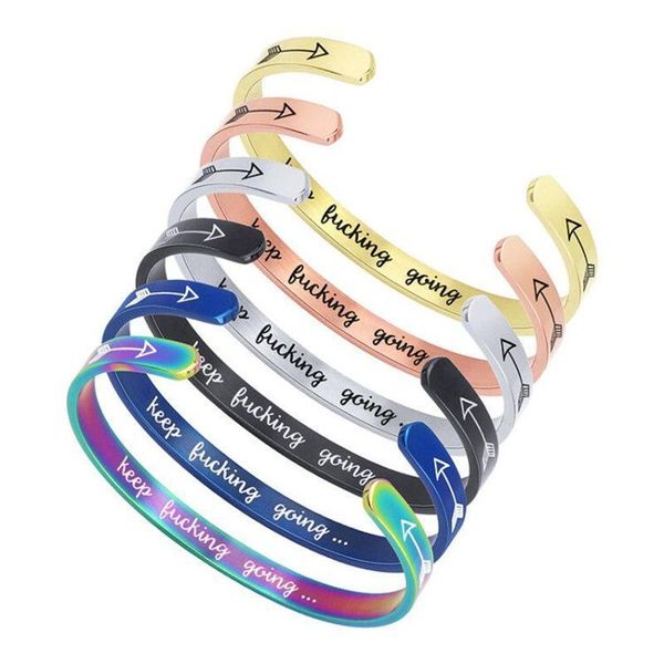 border designed for arrow c-shaped titanium steel bracelet 6mm keep fucking going ... customizable, White
border designed for arrow c-shaped titanium steel bracelet 6mm keep fucking going ... customizable, White