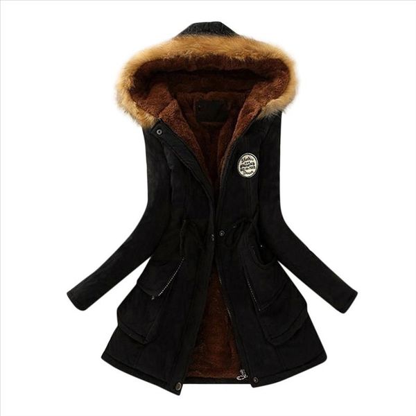 new winter women jacket medium long thicken plus size outwear hooded wadded coat slim parka cotton padded jacket overcoat t2g, Black
new winter women jacket medium long thicken plus size outwear hooded wadded coat slim parka cotton padded jacket overcoat t2g, Black