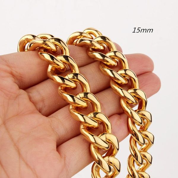 punk style 316l stainless steel curb cuban link chain necklace & bracelet jewelry for men christmas gift 15mm wide, Silver
punk style 316l stainless steel curb cuban link chain necklace & bracelet jewelry for men christmas gift 15mm wide, Silver