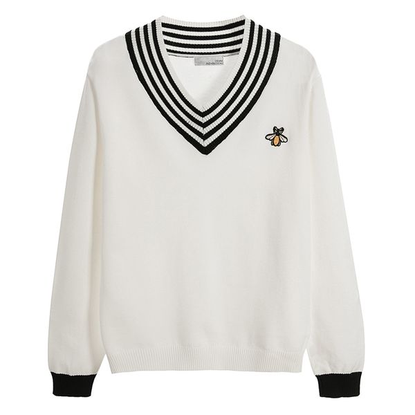 casual autumn winter v neck knitted pullovers women loose basic sweater solid color jumpers female sweater 201203, White;black
casual autumn winter v neck knitted pullovers women loose basic sweater solid color jumpers female sweater 201203, White;black