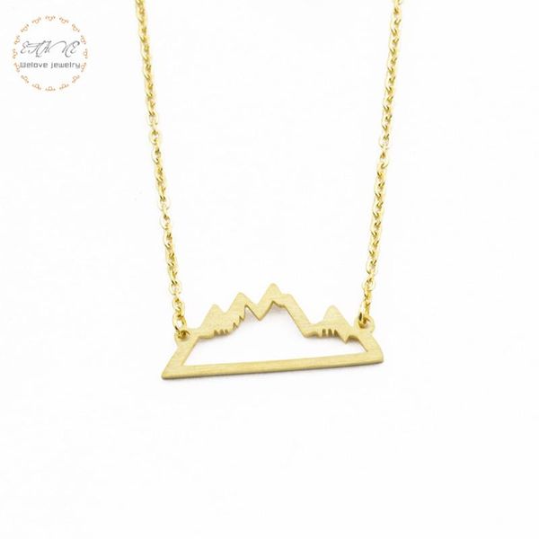 gold color minimalist nature snow mountain pendant necklace for women party gift link chain statement adventure jewelry, Silver
gold color minimalist nature snow mountain pendant necklace for women party gift link chain statement adventure jewelry, Silver
