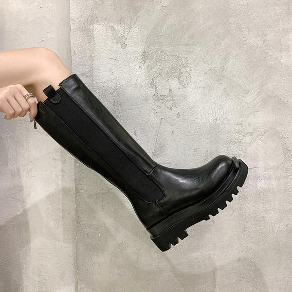 winter knee high boot women mid calf boots natural genuine leather platform motorcycle boots zipper ladies long botas mujer 2021, Black
winter knee high boot women mid calf boots natural genuine leather platform motorcycle boots zipper ladies long botas mujer 2021, Black