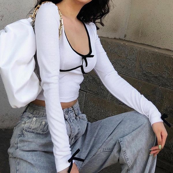 retro women t-shirts long sleeve crop woman autumn undershirts vintage square collar cute bow slim tees ropa de mujer, White
retro women t-shirts long sleeve crop woman autumn undershirts vintage square collar cute bow slim tees ropa de mujer, White