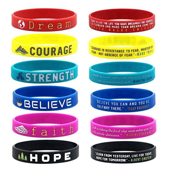 tennis inspirational colorful bracelets with positive words dream courage believe hope faith strength motivational silicone wristband, Golden;silver
tennis inspirational colorful bracelets with positive words dream courage believe hope faith strength motivational silicone wristband, Golden;silver